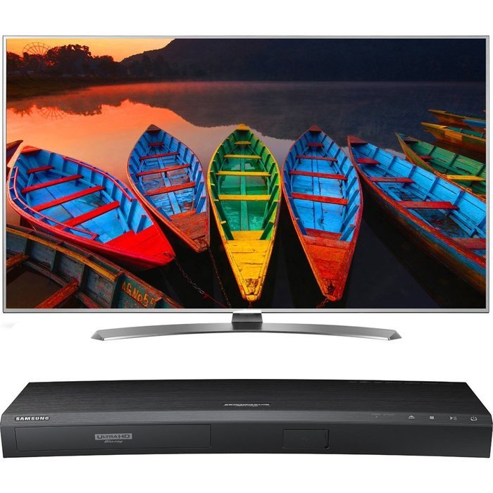 LG 60-Inch Super UHD 4K Smart TV w/ webOS 3.0 (60UH7700) with Samsung 3D Wi-Fi 4K Ultra HD Blu-ray Disc Player