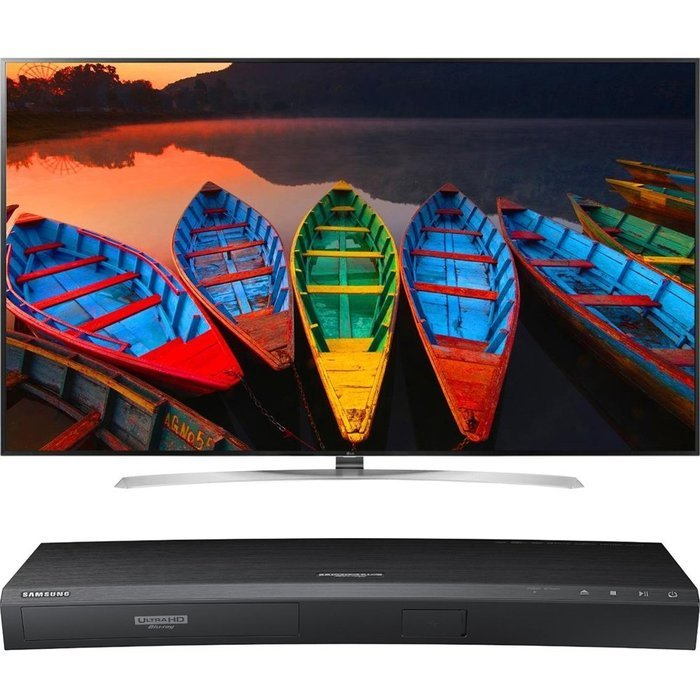 LG 86-Inch 4K Super UHD Smart TV with webOS 3.0 (86UH9500) with Samsung 3D Wi-Fi 4K Ultra HD Blu-ray Disc Player
