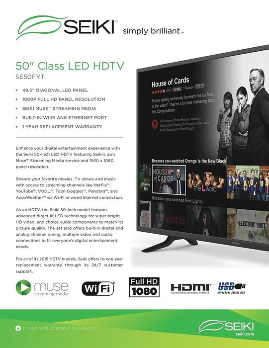 Seiki SE50FYT 50Inch 1080p LED TV (2015 Model) N6 free image download
