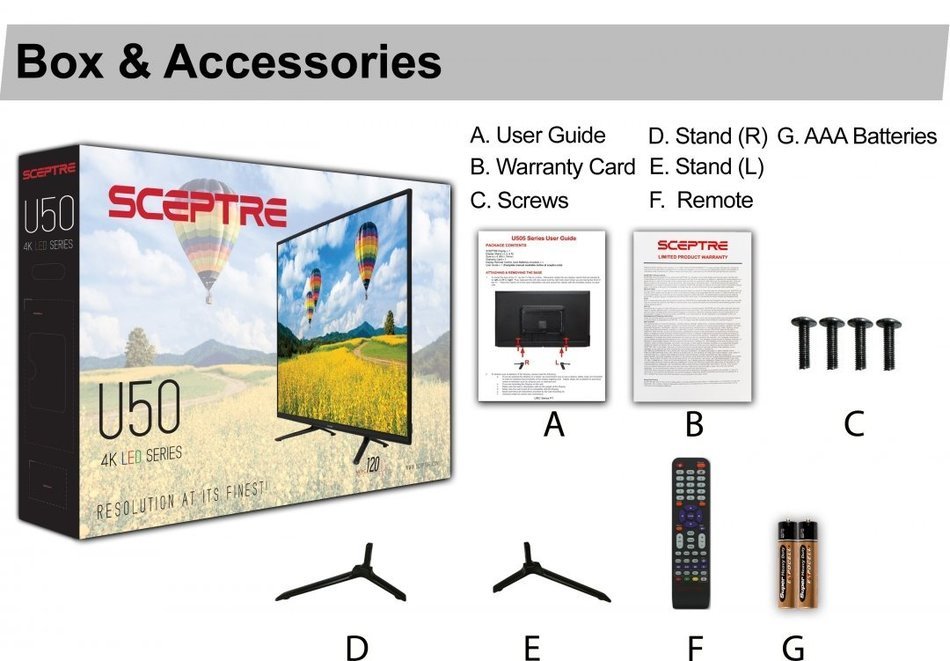 Sceptre 4K Ultra HD TV 49" inch N6