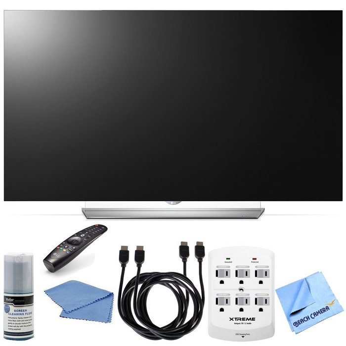 LG 55EF9500 - 55-Inch 2160p Smart 3D Flat OLED TV Hook-Up Bundle includes 55EF9500 OLED TV, Cleaning Kit, HDMI...