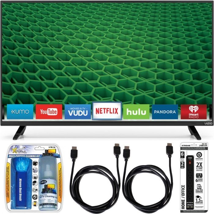 Vizio D40-D1 - D-Series 40-inch Full-Array LED Smart HDTV Essential Accessory Bundle includes TV, Screen Cleaning...