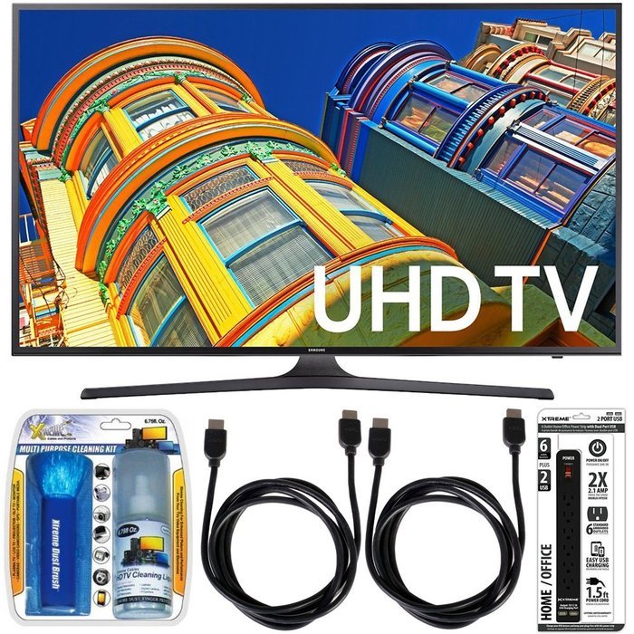 Samsung UN50KU6300 - 50-Inch 4K UHD HDR Smart LED TV Essential Accessory Bundle includes TV, Screen Cleaning Kit...