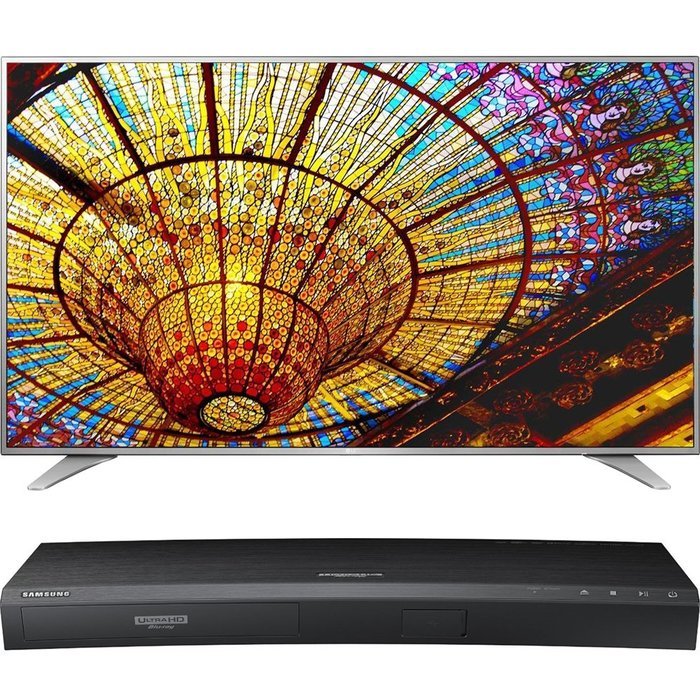 LG 55-Inch 4K UHD Smart TV w/ webOS 3.0 (55UH6550) with Samsung 3D Wi-Fi 4K Ultra HD Blu-ray Disc Player