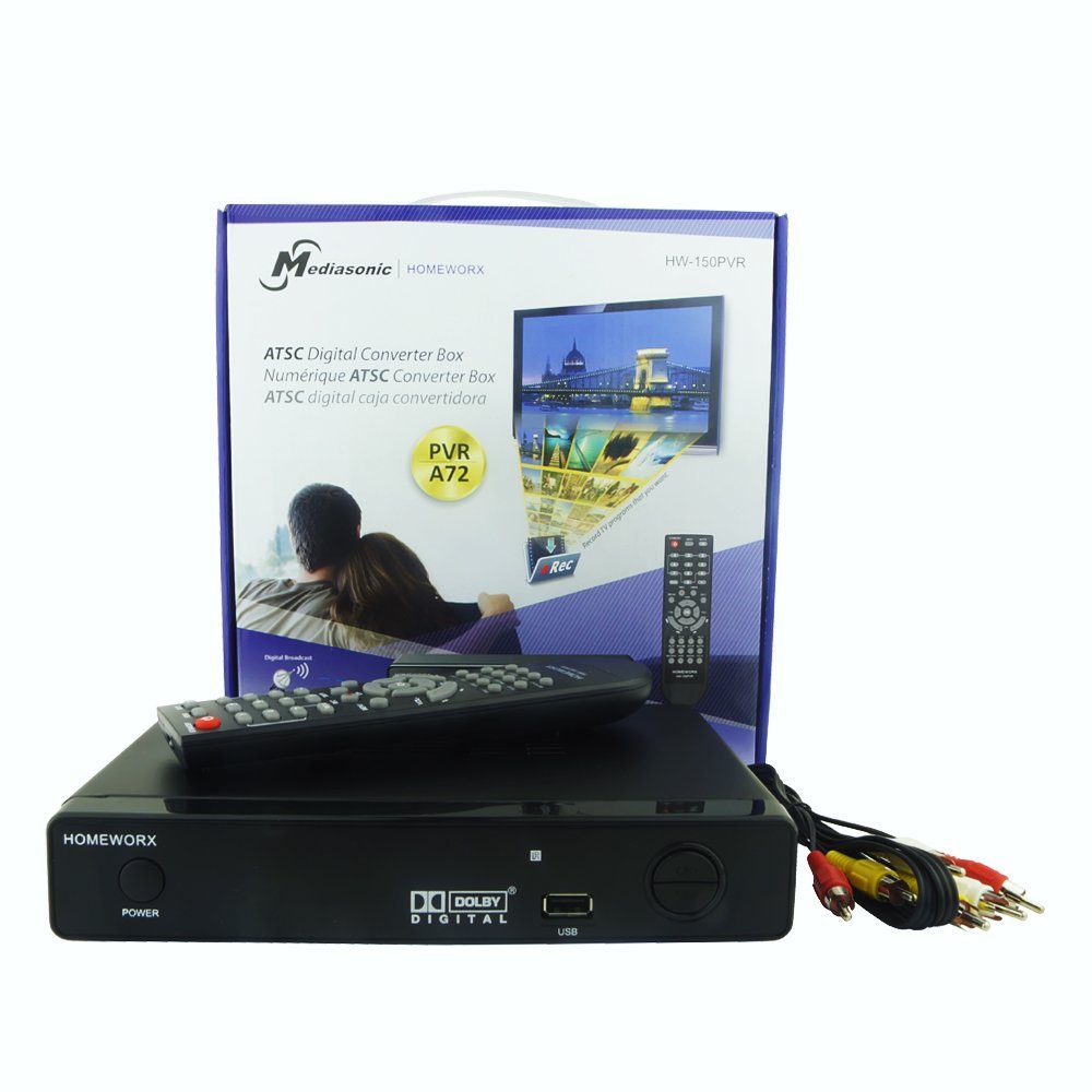 Mediasonic HW150PVR HomeWorx ATSC Digital TV Converter Box with Media