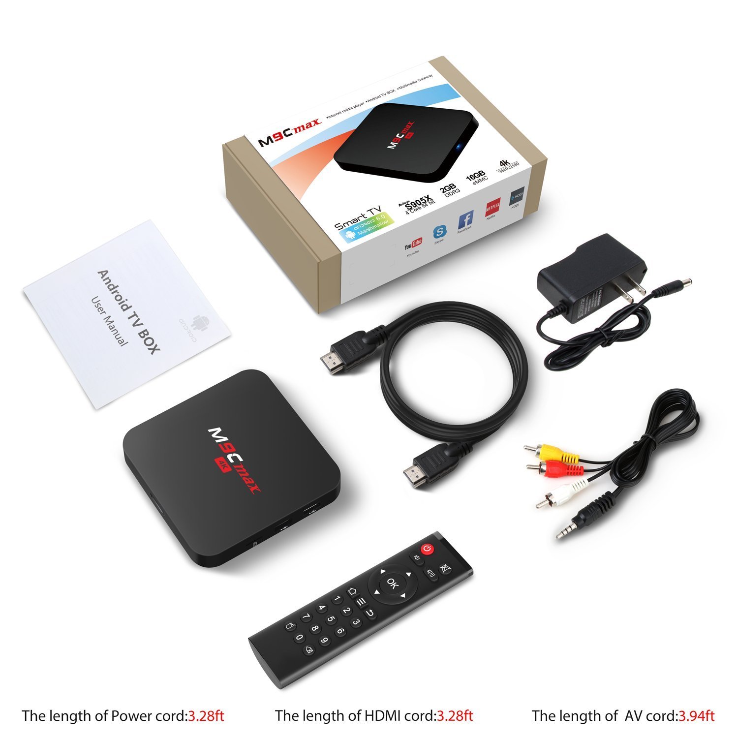 TICTID M9C max Android 6.0 TV Box Amlogic S905X Quad-core 64 bits [2GB ...