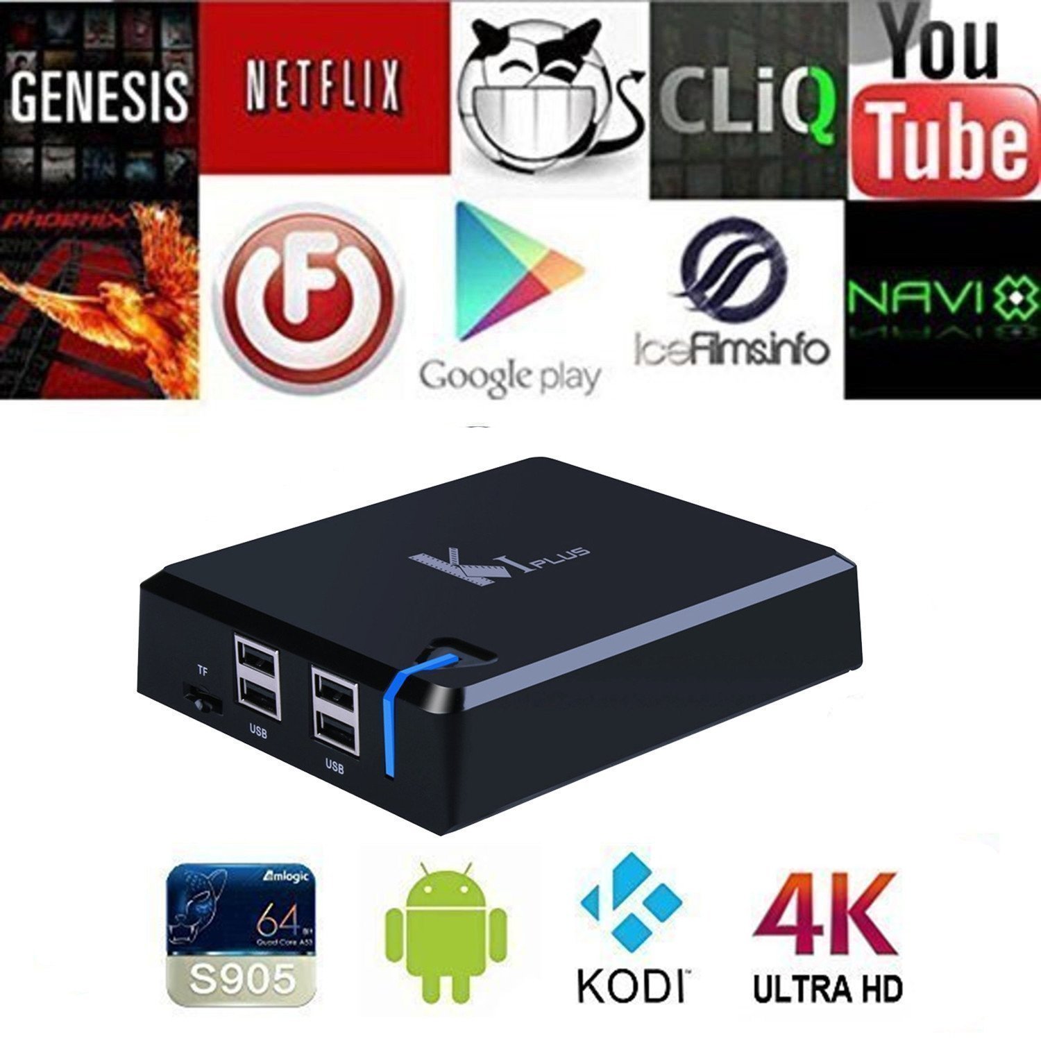 Mifanstech Q-Box Android 5.1 Tv Box Amlogic S905 Quad Core Kodi 16.0 2G ...