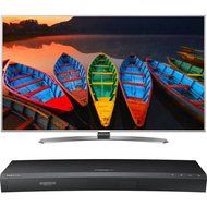 LG 55-Inch Super UHD 4K Smart TV w/ webOS 3.0 (55UH7700) with Samsung 3D Wi-Fi 4K Ultra HD Blu-ray Disc Player