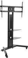 Displays2go SLTVSTNBK 70.9-Inch Tall Stand for 37 - 65 Inches HDTV LCD TV with Tempered Glass Shelves, Black Steel