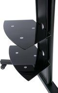 Displays2go SLTVSTNBK 70.9-Inch Tall Stand for 37 - 65 Inches HDTV LCD TV with Tempered Glass Shelves, Black Steel N6