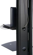 Displays2go SLTVSTNBK 70.9-Inch Tall Stand for 37 - 65 Inches HDTV LCD TV with Tempered Glass Shelves, Black Steel N7
