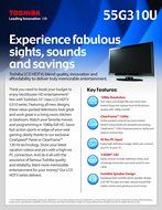 Toshiba 55G310U 55-Inch 1080p 120 Hz LCD HDTV, Black (2011 Model)