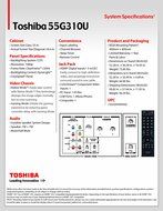 Toshiba 55G310U 55-Inch 1080p 120 Hz LCD HDTV, Black (2011 Model) N2