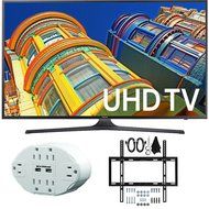 Samsung UN43KU6300 43-Inch 4K UHD HDR LED Smart TV KU6300 Flat Slim Wall Mount Bundle includes TV, 6 Outlet Power...