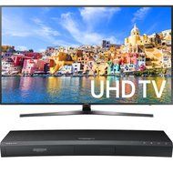 Samsung 65" Class KU7000 7-Series 4K UHD TV (UN65KU7000FXZA) with Samsung 3D Wi-Fi 4K Ultra HD Blu-ray Disc Player