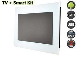 19" Bathroom Waterproof TV with Smart Kit, AVIS Electronics AVS190F(White frame)