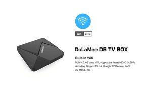 DOLAMEE D5 Android 5.1 TV Box Streaming Media/Movie Player Device [1GB/8GB/4K/H.265/2.4G WiFi] Rockchip RK3229... N2
