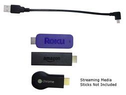 ChargedByTV USB 6" power cable for Streaming Media Devices like Chromecast and Roku N6