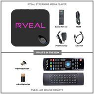 Rveal Streaming Media Player &amp; Android Smart TV Box with Upgraded Rveal Air Mouse Remote &amp; Keyboard N6
