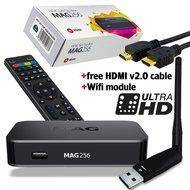 MAG 256 Original IPTV SET TOP BOX Multimedia Player Internet TV IP Receiver (HEVC H.265) + WLAN WIFI Adapter faster...