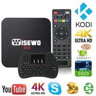 WISEWO Android TV Box (Amlogic S905 HD 4K Quad Core CPU KODI) with I8 Wireless Keyboard