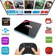 [2017 New H96 PRO 3GB RAM 16GB ROM TV BOX with wireless Keyboard]Pinwheel Octa Core Android 6.0 Amlogic S912 KODI...