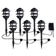 CE TECH Low-Voltage Black Audio Path Light Kit with Bluetooth Technology (6-P...