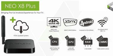 Minix NEO X8 PLUS Streaming Media Player (Black) N4