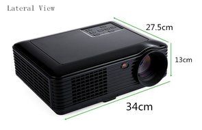 HD Video Projector,Joyhero 2500 Lumens HDMI Max 200" Big Screen LCD LED Projector For Home Back Yard Movie, Party... N9