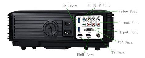 HD Video Projector,Joyhero 2500 Lumens HDMI Max 200" Big Screen LCD LED Projector For Home Back Yard Movie, Party... N10