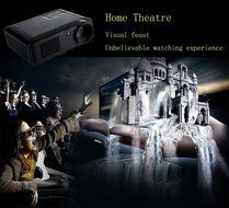 HD Video Projector,Joyhero 2500 Lumens HDMI Max 200" Big Screen LCD LED Projector For Home Back Yard Movie, Party... N14