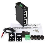 StarTech.com 4 Port Gigabit Midspan PoE+ Injector Wall-Mountable Power Over Ethernet (POEINJ4G) N16