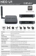 MINIX NEO U1 Amlogic S905 Quad-Core Android 5.1.1 Google TV Box w/ 2GB RAM, 16GB ROM Hardware Supports 4K, Kodi... N6