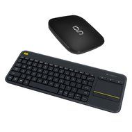 Matricom G-Box Q&sup2; and Logitech Wireless Touch Keyboard K400 Plus keyboard /Android TV Streaming Media Mini PC... N3
