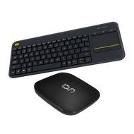 Matricom G-Box Q&sup2; and Logitech Wireless Touch Keyboard K400 Plus keyboard /Android TV Streaming Media Mini PC... N4