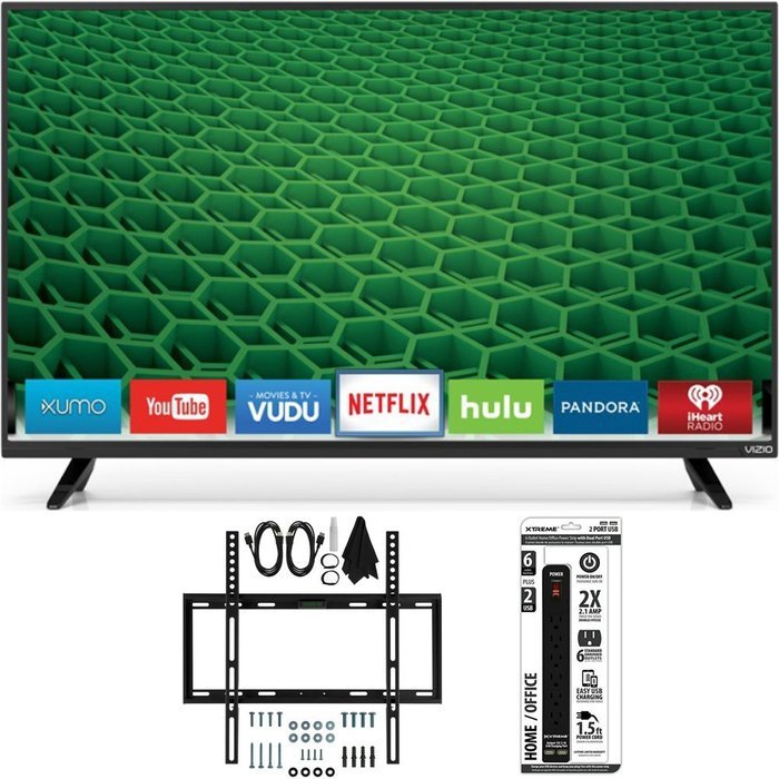 Vizio D40-D1 - D-Series 40-inch Full-Array LED Smart HDTV Slim Flat Wall Mount Bundle includes TV, Slim Flat Wall...