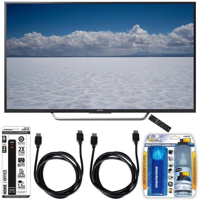 Sony XBR-49X700D - 49" Class 4K Ultra HD TV with Essential Accessory Bundle includes TV, Screen Cleaning Kit,...