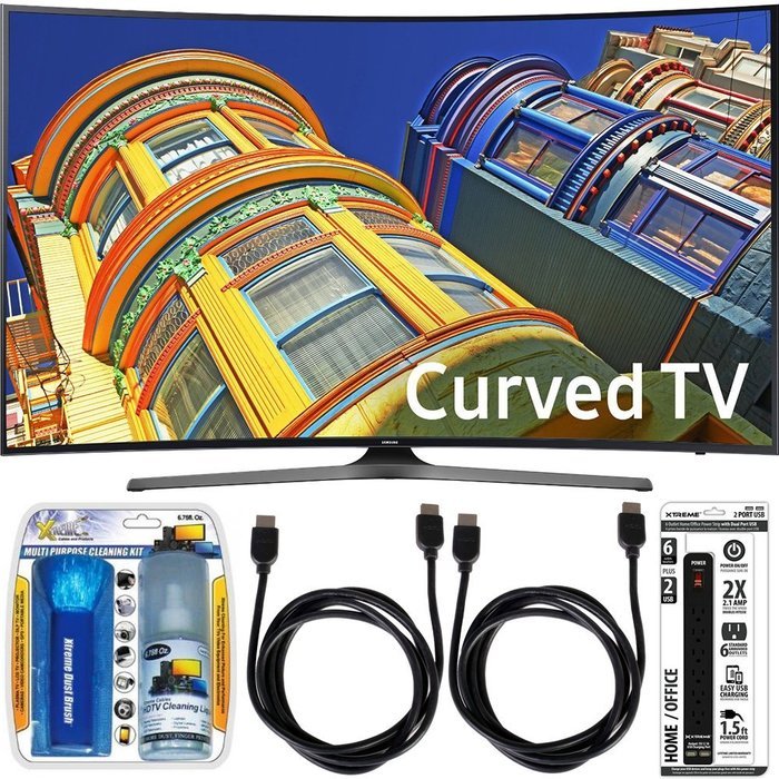 Samsung UN65KU6500 - Curved 65-Inch 4K Ultra HD LED Smart TV Essential Accessory Bundle includes TV, Screen Cleaning...