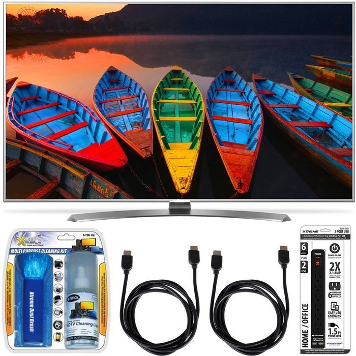 LG 55UH7700 55-Inch Super UHD 4K Smart TV w/ webOS 3.0 Accessory Bundle includes Television, Screen Cleaning Kit...