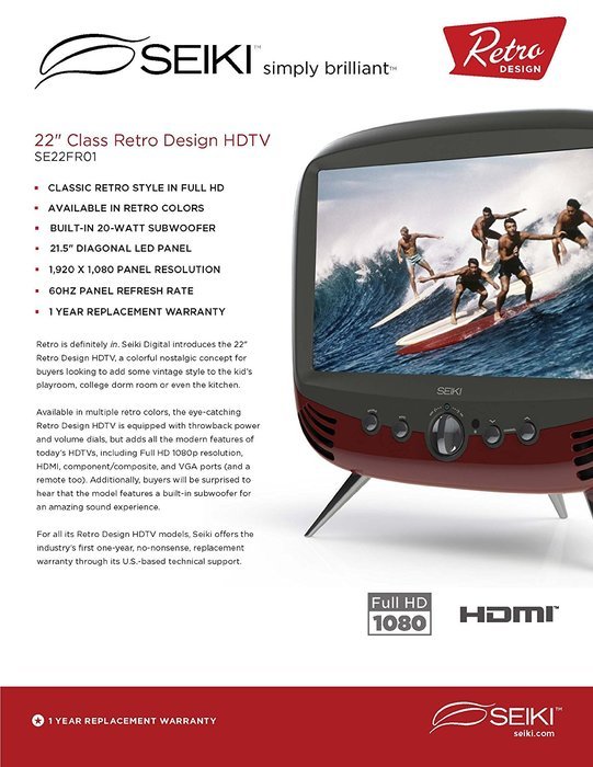 Seiki SE22FR01 22-Inch 1080p 60Hz LED TV (Retro TV) N2