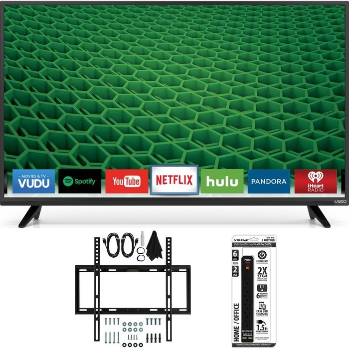 Vizio D43-D2 D-Series 43" 120Hz Full-Array LED Smart TV Slim Flat Wall Mount Bundle includes Slim Flat Wall Mount...