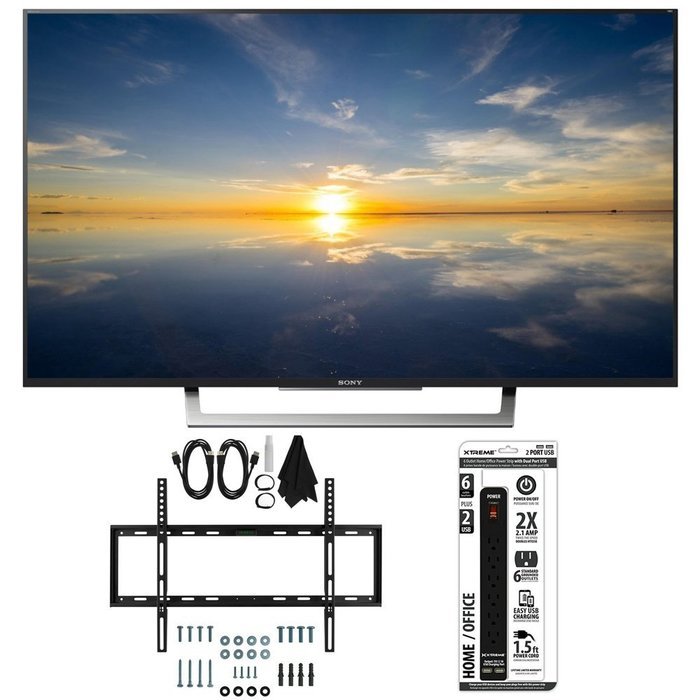 Sony XBR-49X800D - 49" Class 4K HDR Ultra HD TV w/ Slim Flat Wall Mount Bundle includes TV, Slim Flat Wall Mount...