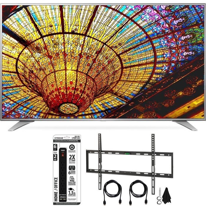 LG 65UH6550 65-Inch 4K UHD Smart TV w/ webOS 3.0 Flat Wall Mount Bundle includes Television, Flat Wall Mount Ultimate...