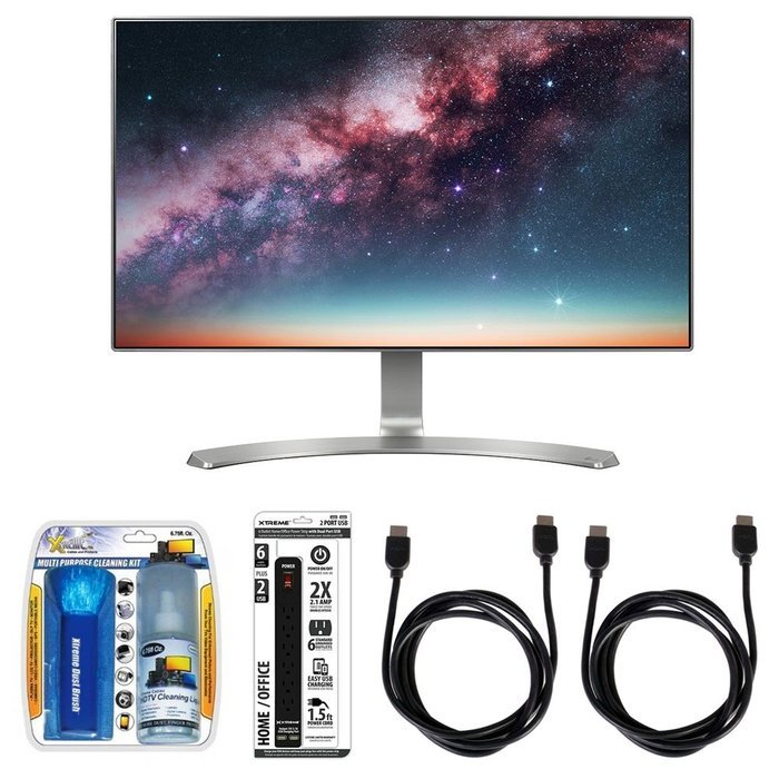 LG 24" Screen LED-Lit Monitor (24MP88HV-S) with Xtreme Performance TV/LCD Screen Cleaning Kit, Xtreme 6 Outlet...