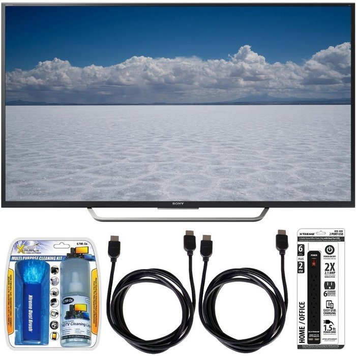 Sony XBR-65X750D - 65" Class 4K Ultra HD TV w/ Essential Accessory Bundle includes TV, Screen Cleaning Kit, 6...