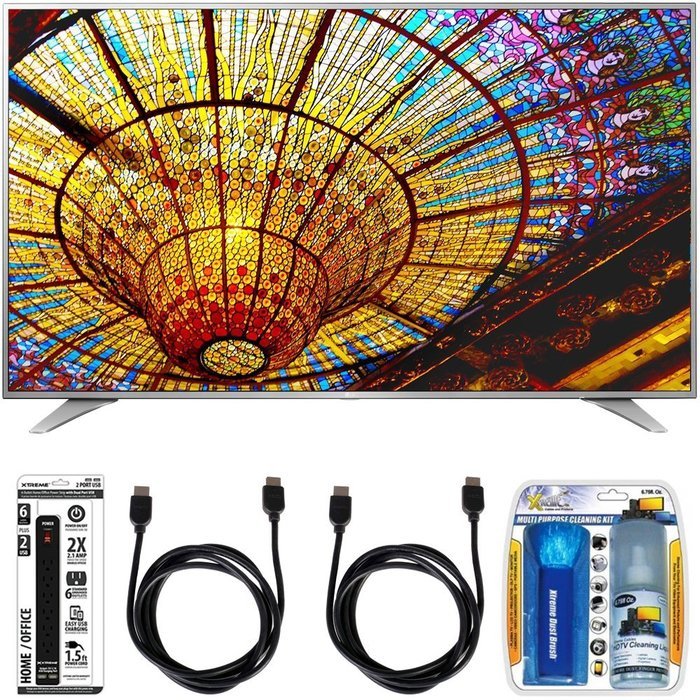 LG 55UH6550 55-Inch 4K UHD Smart TV w/ webOS 3.0 Accessory Bundle includes Television, Screen Cleaning Kit, Power...