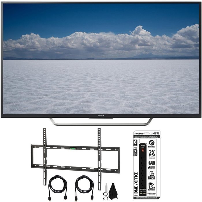 Sony XBR-65X750D - 65" Class 4K Ultra HD TV w/ Flat Wall Mount Bundle includes TV, Flat Wall Mount Ultimate Kit...