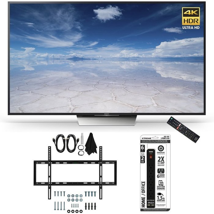 Sony XBR-55X850D 55-Inch Class 4K HDR Ultra HD TV Slim Flat Wall Mount Bundle includes TV, Ultimate Mount Kit...