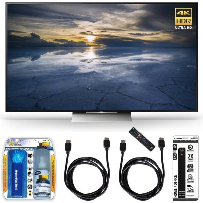 Sony XBR-55X930D 55-Inch Class 4K HDR Ultra HD TV Accessory Bundle includes TV, Screen Cleaning Kit, Power Strip...