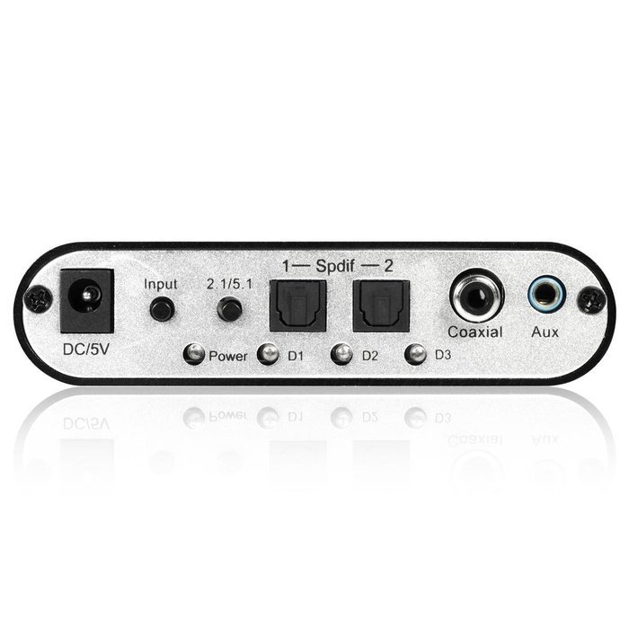 Gouptec 5.1 Audio Rush Digital Sound Decoder Converter - Optical SPDIF/ Coaxial Dolby AC3 DTS stereo(R/L) to 5.1CH... N4